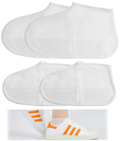 Sovrascarpe in Silicone Impermeabili e Antiscivolo, Copriscarpe Riutilizzabili per Pioggia, Neve e Fango, Adatti per Uomo e Donna, Disponibili in Taglie M (34-39) e L (40-45), Colore Trasparente