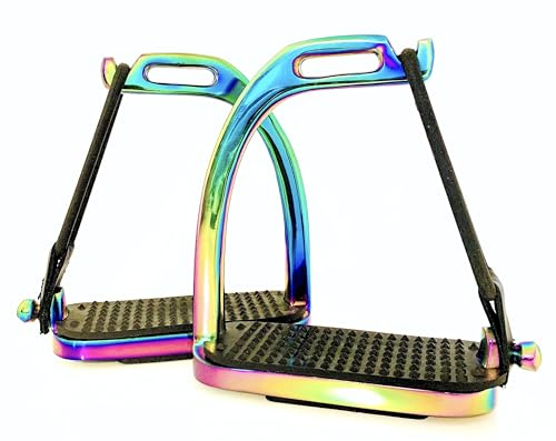 EXTREME Estribos de seguridad – Diseño de pavo real – Aluminio – Cierre rápido – Tamaños: 4, 4,5 y 5 pulgadas (4,5 pulgadas)