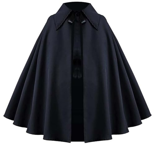 Duohropke Cape d'Halloween pour adulte - Costume de renaissance médiévale - Costume d'automne et d'hiver - Cape maxi - Manteau poncho - Cape courte - Pull en tricot long - Trench coat - Vêtement