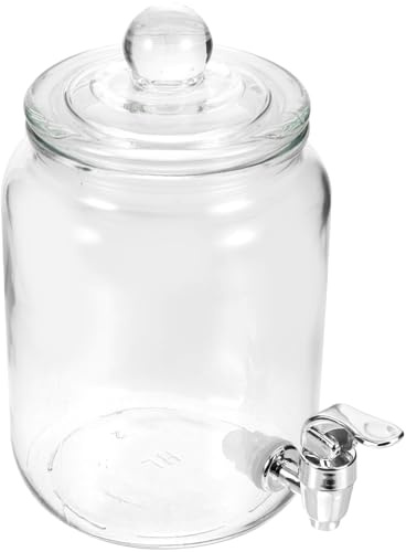 LALADEFIEE Distributore di Bevande in Vetro con Rubinetto ABS Barattolo per Vino Sigillato da 4 Litri Brocca per Cold Brew per Uso Domestico e Conservazione