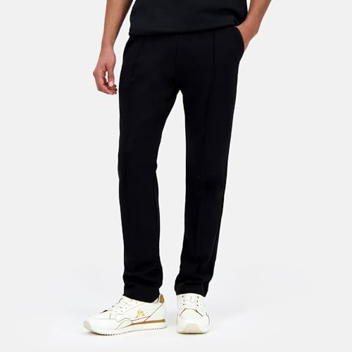 Le COQ Sportif – COQ Or Pant Zanahoria N°1 M – Pantalón de Zanahoria Mixto de Corte Ajustado, Confort Viscosa Poliamida Elastano para Uso Diario – Talla M – Negro