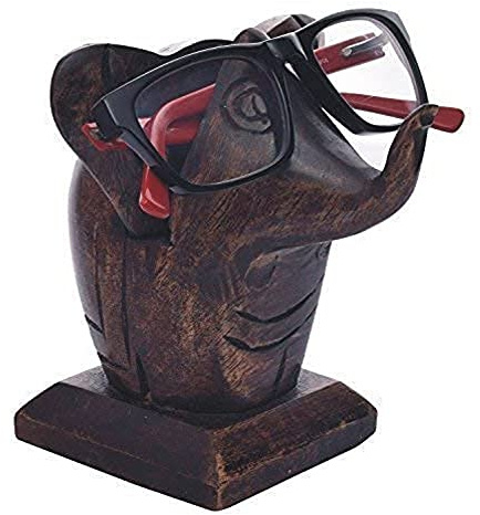 Ajuny Soporte Decorativo para Gafas Hecho a mano de Madera para Decoración del Hogar para Gafas Organizador para Escritorio de Oficina Decoración del Hogar Regalos - Forma de Elefante