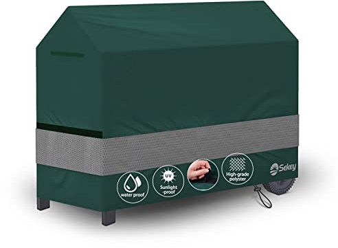 Sekey Grillabdeckungen (162x61x112cm), Gasgrill Schutzhülle, Grill Abdeckhaube mit Belüftungsöffnungen und Aufbewahrungstasche, BBQ wasserdichte Winterfest UV-Beständiges Grün