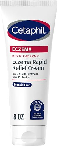 CETAPHIL ECZEMA RESTORADERM FLARE-UP RELIEF CREAM, för Eczema Prone Skin, 8 oz, Barrier Repair, 48 Hour Hydration, 2 % Skin Protectant Colloidal Oatmeal, Steroid Free