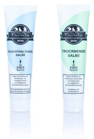 CaniMove FürDeinTier Skin Kombi | je 100 ml trocknender und feucht haltender Salbe | für alle Tierarten geeignet | optimale Wundbehandlung