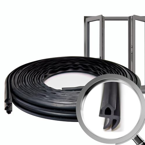 Perfil de Goma para Ventanas Correderas S-1388 | Ventanas correderas, aislamiento contra aire y polvo | Compatible con Ventanas Rehau | Perfil 5mm | 5 Metros (2 Rollos de 2,5 m)