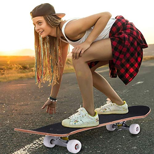 Skateboard Complet pour débutants Enfant Adulte, Skateboard 79 * 20 * 8.5 cm à 7 Couches Double Kick Deck concave Skate Board avec T-Tool pour Filles garçons débutants et Professionnels