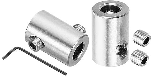 PATIKIL Abrazadera de Cable 6mm Agujero Alambre Cuerda Clips Juego 2uds 304 Inoxidable Acero Doble Agujero Bloqueo Cable Abrazaderas Clip con M5 Hexagonal Tornillo Llave para Cable Plata