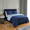 HIG 3 pièces Couette 260x220 cm pour lit 2 Personne – 250GSM Microfibre Douce Couette Réversible avec 2 Taie d'oreiller 50x75 cm – Certifié Oeko-TEX Couette Matelassée pour Les 4 Saisons(Bleu Marine)