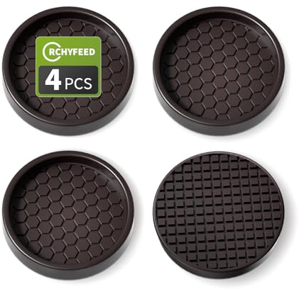 RCHYFEED Furniture Caster Cups, 4Pcs Round Furniture Coasters, 2 Furniture Castor Cups Non-Slip, Sofa Feet Pads,Thick Rubber Furniture Coaster-Prevent Furniture from Moving or Rolling (Brown)
