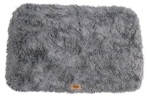 Snug Super Fluffy Dog Bed Cover Only - Super Soft and Comfortable for Cat Dog - Spare Pet Bed Cover - Matching Pet Bed Available - Machine Washable - Large - 90 x 60 x 11cm, Grey