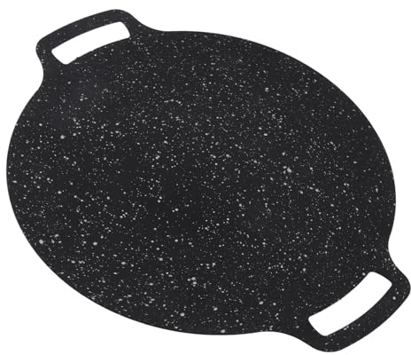 Bonbela Piastra per Barbecue Coreana Maifan Pietra Rotonda per Barbecue Piastra Antiaderente Resistente alle Alte Temperature per Campeggio All'aperto (38 cm)