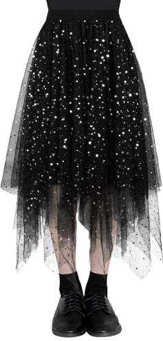 AUYAO Donna Gonna Irregolare Midi A-Line Strati Balletto Elegante Casual per Carnevale Natale Party Prom