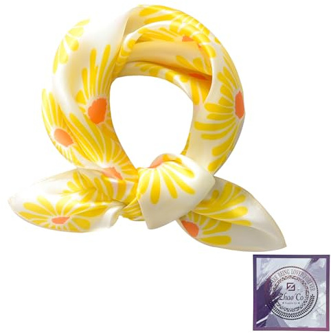 ZhaoCo Sciarpe Di Seta Donna, 53 x 53cm Piccolo Morbido Leggera Foulard Quadrato Bandane Fazzoletto da Collo Regalo per Donna (SS53-015A)
