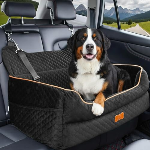 LORESJOY Siège Auto Chien Sécurisé, Siège Auto pour Chien, 70x60x30cm Panier Voiture Chiens, Sangle Réglable, pour Chiens de Grande Petite à Moyenne Taille