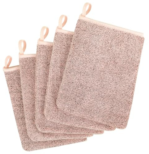 COZYMIRE Manoplas Baño en Microfibra 15 x 20 cm Guantes para Lavarse Morbidi e Assorbenti Manopole Riutilizzabili con Cordón Apto para Pieles Secas, Grasas y Sensibles 6 Piezas-015