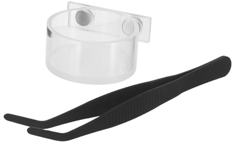 Ciieeo Pinzas para Suministrar Reptiles Plato Magnético de Acrílico y Hierro, Solución para Geckos y Reptiles en Terrarios, 1 Set