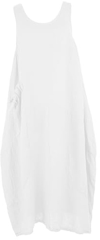 TEXTURE Ladies Women Italian Lagenlook Sleeveless One Pocket Linen Tulip Midi Dress One Size