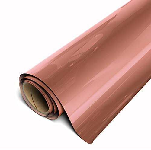 Siser EasyWeed Stretch Shiny HTV 11.8x5ft Roll - Iron on Heat Transfer Vinyl (Rose Gold)