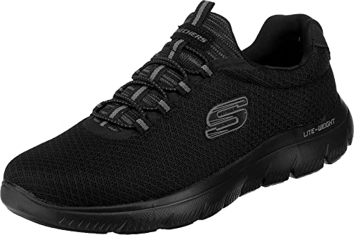 Skechers Damen Summits Sneaker, Black Mesh Trim, 40 EU