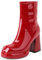 MJIASIAWA Damen Chunky Heel Winter Party Prom Mode Plateau Lack Stiefeletten Abend Kleid Winter Warm Chelsea Stiefeletten Rot Gr 39 EU/40 Asiatisch