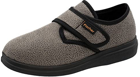 Fischer Markenschuh Unisex - Erwachsene, Damen,Herren Hausschuhe,Wechselfußbett,verbandschuhe,therapieschuhe,Schlupfschuhe,Grau,36 EU / 2.5 UK