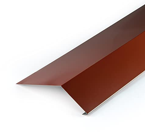 DQ-PP Hängsplåt | 10 m (5 x 2 m) | Tegel | RAL 8004 | 120 mm x 70 mm | aluminium takplåt | övre rännlist | för takrännor, rännor | för alla typer av tak | kopparbrun