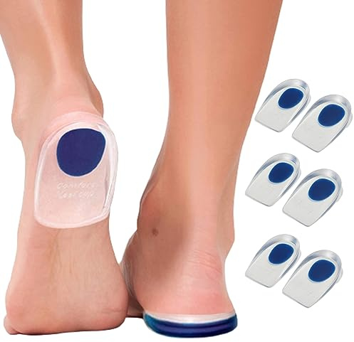 ZKSXOA 3 Pares Taloneras Silicona Azul, Aliviar el Dolor Suave Almohadillas de Gel Para Talones, Reducir los Golpes, Plantillas Talon para Fascitis Plantar, Espolon Calcaneo, Tendinitis