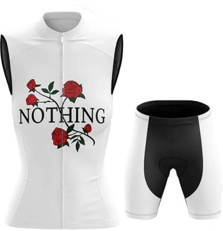 Completo Ciclismo Donna Abbigliamento Bici MTB Estivo Tuta Ciclista Senza Maniche,Maglietta da Bicicletta Gilet e Pantaloncini Shorts con 19D Gel Imbottiti,Maglia Ciclo Sleeveless Asciugatura Rapida