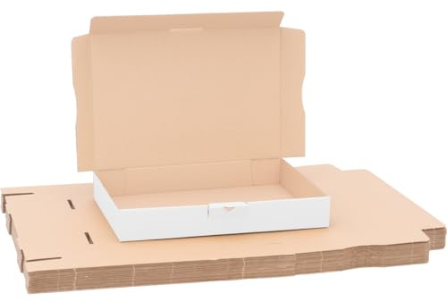 verpacking caja para maxi-cartas 32 x 22,5 x 5 cm embalaje de cartón blanco MB 4 Dimensiones interiores de 31,5 x 22 x 4,5 cm envío por correo paquete de cartón envío de libros 500 unidades