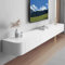 Coubird TV Schrank Hängende TV Bank weiß Modernität TV Lowboard aus Holz, Lagerung TV-Wandschrank Unterhaltung TV Media TV-Ständer für Wohnzimmer, Schlafzimmer, Büro