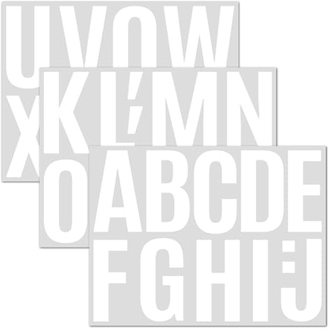 GETRICH 15 Hojas Letras Adhesivas Grandes 4 Pulgadas Pegatinas de Letras del Alfabeto Grandes Pegatinas Letras Decoraciones para Manualidades, Álbumes, Buzones, Carteles, Recortes, Puerta, Automóviles