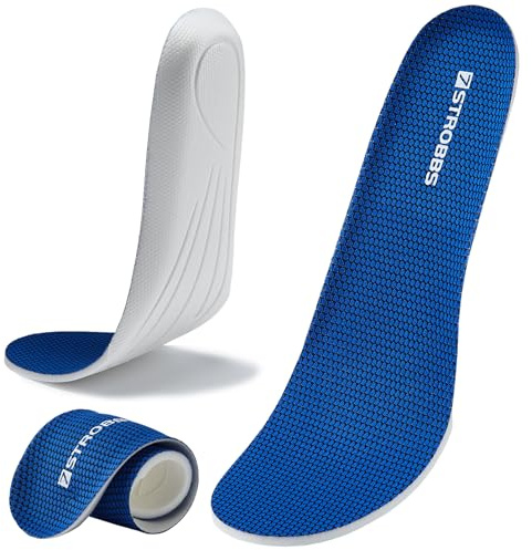7STROBBS Insoles for Men Women, Lightweight Inner Soles, Cushion Shock Absorber Innersoles Replacement Insole, Comfort Shoe Inserts for Trainers, Walking Boots, Sports, Work Shoes Blue UK 6.5-9