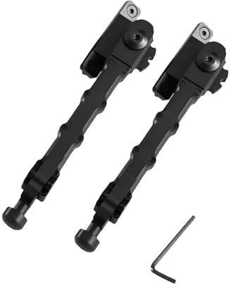 1 Pair Two Legged Stand Metal Bipod With Adjustable Height Wide Compatibility Lightweight Rack Black