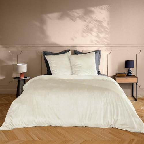 Douceur d'Intérieur - Juego de 3 Piezas (240 x 220 cm) Velina Natural, Terciopelo Liso
