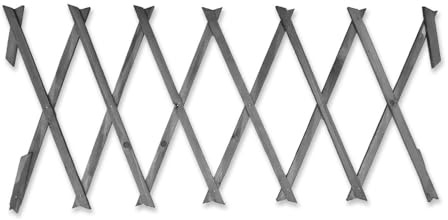 Traliccio espandibile da giardino, 180 x 30 cm, supporto per piante in legno con doghe rivettate, ideale per piante rampicanti, viti e decorazioni per esterni (grigio)