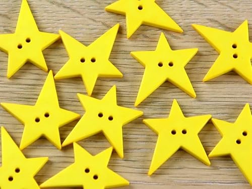 Dill Plastic Star Buttons Yellow (Value Pack) - per Pack of 24