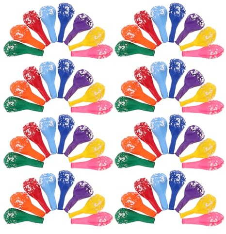 KICHOUSE 100pcs Birthday Number Printed Latex Balloons for Party Decoration Safe Inflatable Round Balloons for Boys Anniversary Shower Wedding Celebration Supplies