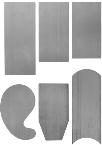 DIKACA Lot de 6 Racloirs D’Ébénisterie en Acier 65Mn Trempé Haute Dureté – Kit Multi-Usages pour Travail Bois – Formes Variées pour Finition Lisse et Polissage Précis – Outil