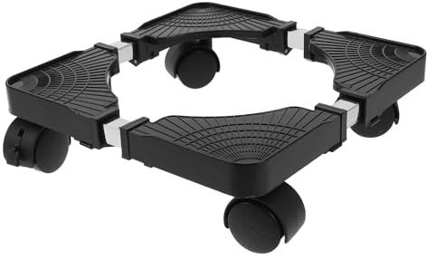 DECOMELODY Soporte Móvil Ajustable para Macetas con Ruedas Base Cuadrada Extensible 24-38 CM para Plantas de Interior y Exterior Bandeja Multiusos Resistente para Dispensador de Agua y