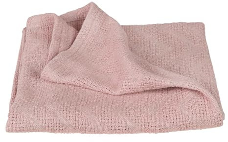 roba Babydecke Lil Planet in Strickoptik - 80 x 80 cm - für Mädchen & Jungen - Bio Baumwolle GOTS zertifiziert - Rosa / Mauve