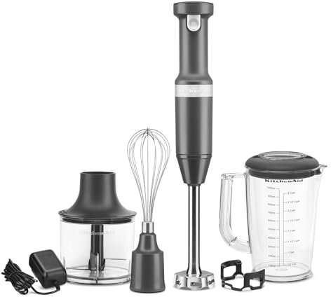 KitchenAid Cordless Variable Speed Hand Blender with Chopper and Whisk Attachment - KHBBV83