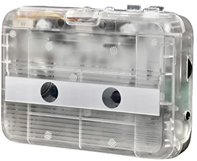 Bluetooth/Tape Player, HiFi Portable Personal Tape Player and Recorder with Built-in Speaker and Microphone, FM Radio, Transparent Case