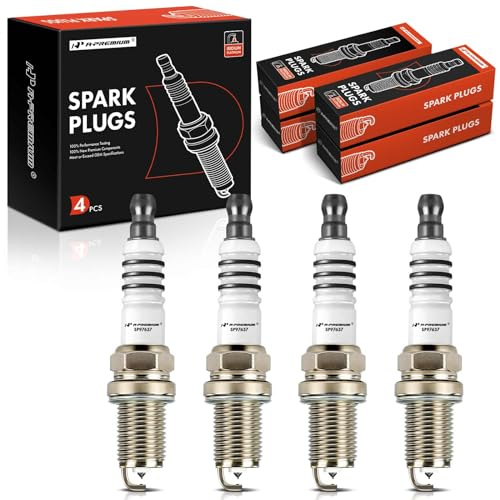 A-Premium Iridium & Platinum Spark Plugs Compatible with Chevrolet Spark 2013-2015 1.2L & Fiat 500 2012-2017 1.4L, Pack of 4