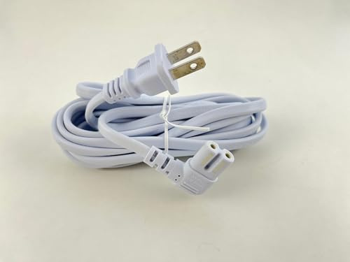 OMNIHIL [UL Listed] Extra Long White 10FT L-Shaped C7 Power Cord Replacement for Roomba e5 e6 i7 i7+ Charging Dock Home Base Model ADF-N1