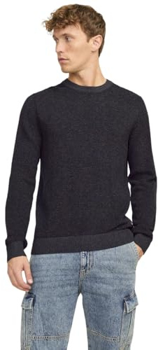 JACK & JONES Jjeglobe Knit Crew Neck Noos Pull en Tricot pour Homme, Gris foncé mélangé, M