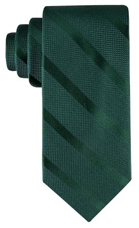 Tommy Hilfiger Men's Classic Textured Tonal Stripe Tie, Hunter Green, One Size