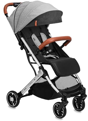 MOMI ESTELLE Kinderwagen für Kinder ab 6 Monat bis zu max. Körpergewicht von 15 kg, H105 x B51 x T75 cm, klappbar auf die Maße H65 x B51 x T21 cm, Gewicht 7,5 kg, 5-Punkt-Sicherheitsgurt