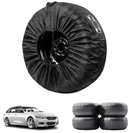 Borsa Pneumatici Auto, Copertura Della Ruota di Scorta, Copertura per Pneumatici, Copri Gomme, Auto Ruota Copertura,Borsa per Pneumatici,per Rimorchio Camper Camion SUV Auto,Diametro 66 cm,Nero