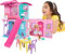 Barbie Chelsea Spielzeug-Puppenhaus mit über 15 Accessoires, das Pop-up-Haus erweitert Sich auf über 42 x 33 cm mit 5 Spielbereichen und Rutsche, mit Kleiner Puppe und Hund, JFW49